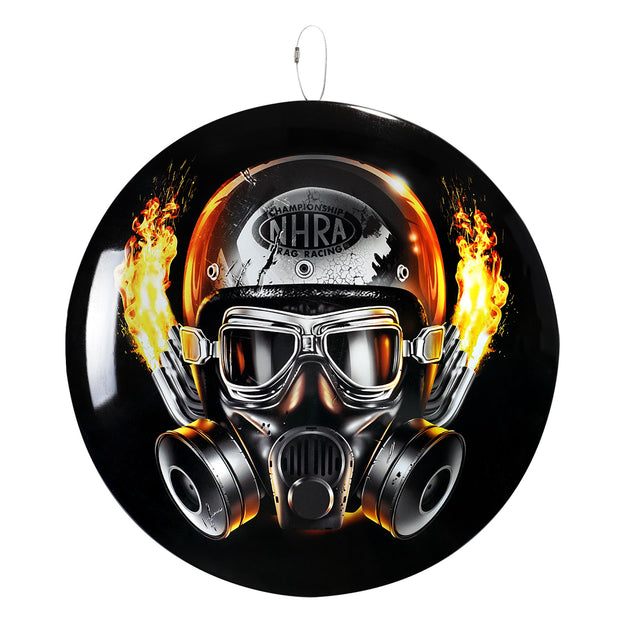 NHRA Gas Mask Helmet Dome Metal Wall Sign - 15.5" x 15.5"