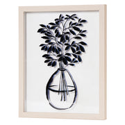 Branch Leaves in a Vase Printed Glass Wall Art - 12" x 15"