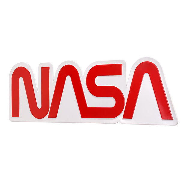 NASA Logo Embossed Shaped Metal Wall Sign - 28.5" x 8.75"