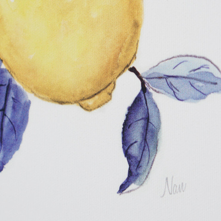 Blue & Yellow Lemons II Framed Canvas Wall Art Print - 11"x14"