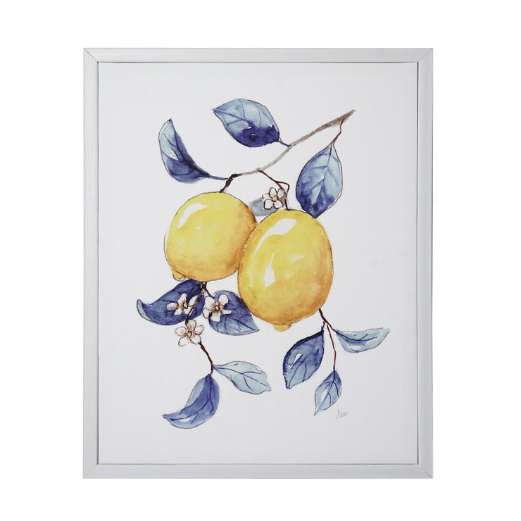 Blue & Yellow Lemons I Framed Canvas Wall Art Print - 11"x14"