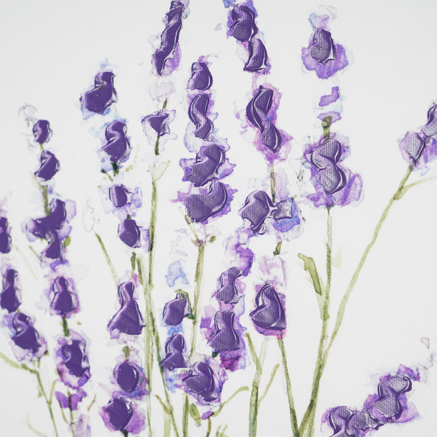 Lavender Orchids Floral Embellished Canvas Wall Art Print - 16"x20"