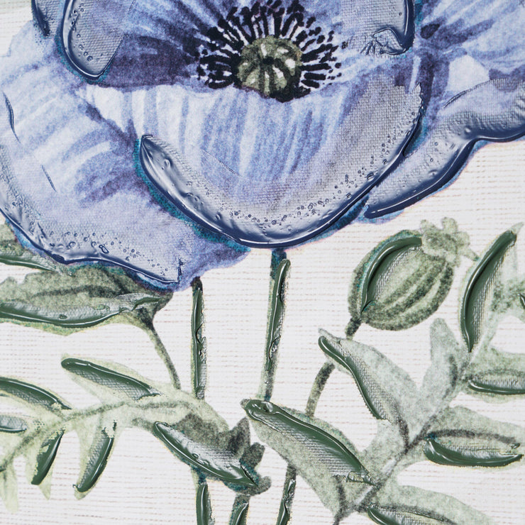 Blue Umbra Flower II Floral Embellished Canvas Wall Art Print, 16"x20"