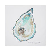 Pacific Oyster Coastal Embellished Canvas Wall Art Print - 20"x20"