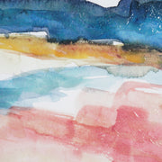 Watercolor Sunset & Ocean II Embellished Canvas Wall Art Print - 24x24