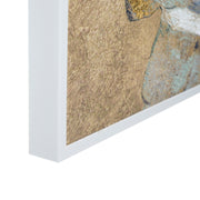 Golden White Peony I Framed Embellished Canvas Wall Art Print - 30x30