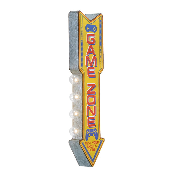 Retro Game Zone Off the Wall LED Marquee Sign, Yellow - 25" H