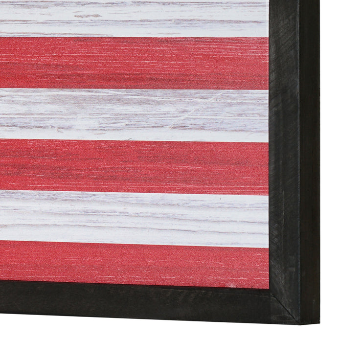 American Flag Wood Novelty Wall Sign - 36" x 8"
