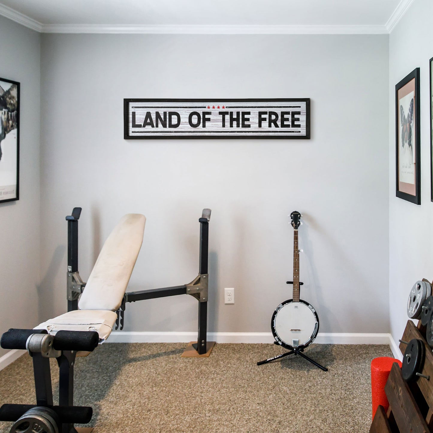 Land Of The Free Novelty Wall Sign - 36" x 8"