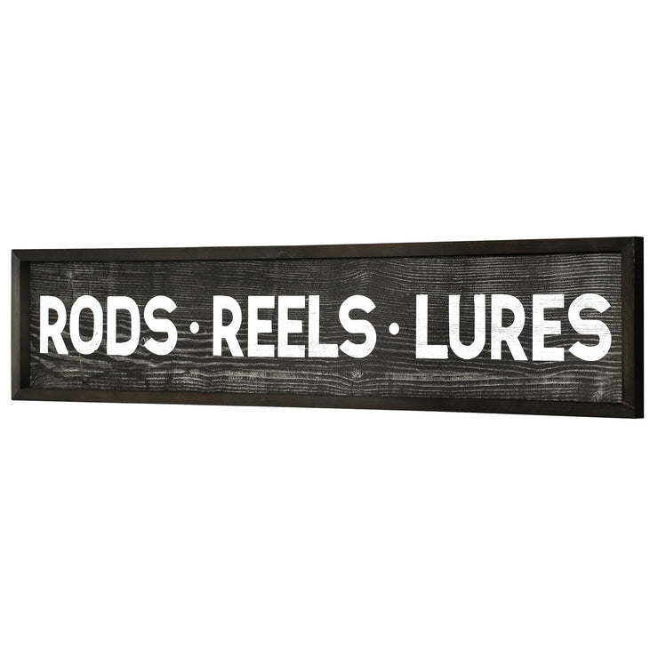 Rods, Reels, Lures Wood Novelty Wall Sign - 36" x 8"