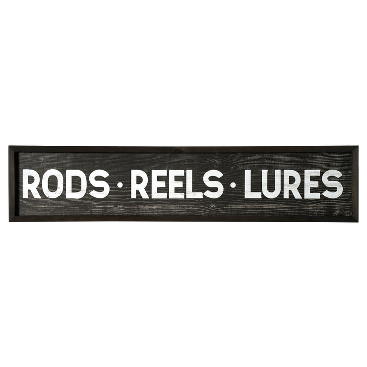 Rods, Reels, Lures Wood Novelty Wall Sign - 36" x 8"