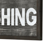 I'd Rather Be Fishing Wood Novelty Wall Sign - 36" x 8"