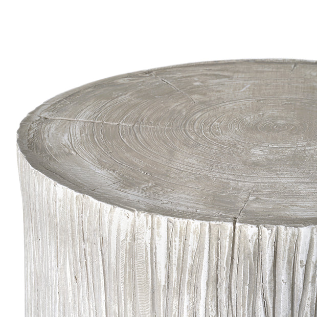Boho Tree Stump Accent Stool Side End Table, Light Brown - 15"