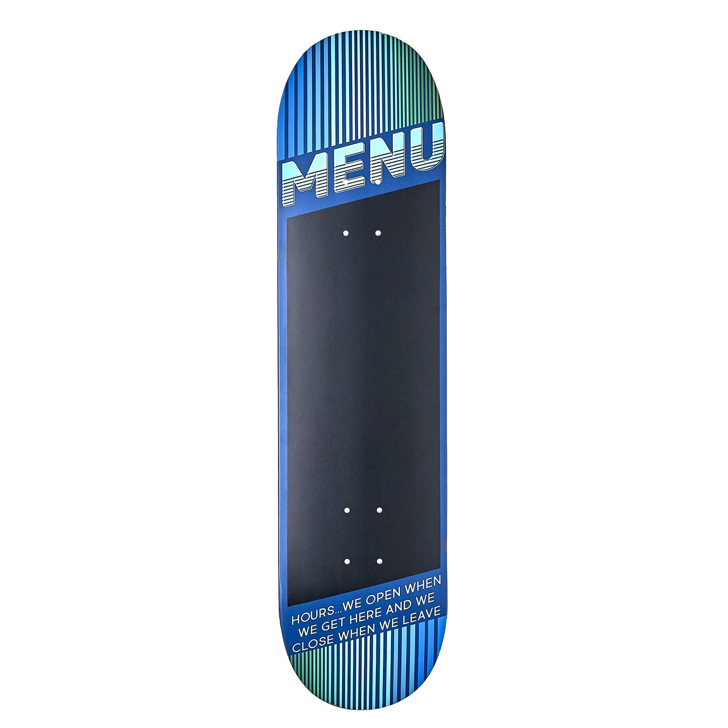 Wood Skate Chalkboard Menu Blue Wall Decor 8" x 31.5"