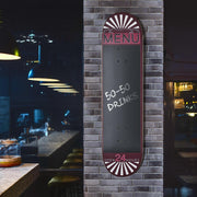 American Art Decor Wood Skate Chalkboard Menu Red Wall Decor 8" x 31.5"