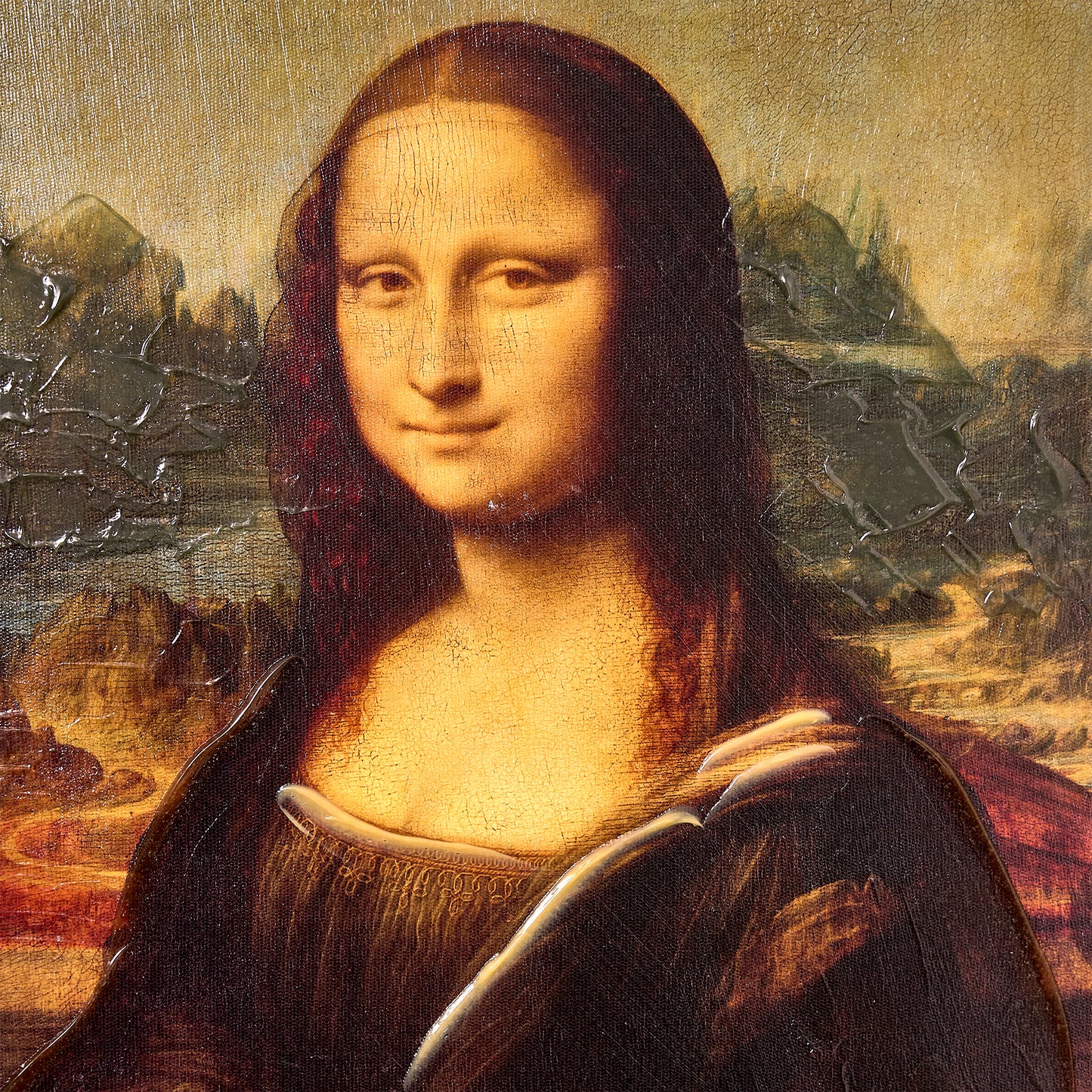 Ornate Framed Mona Lisa Canvas Print by Leonardo da Vinci 18.5" x 22.25"