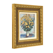American Art Decor Ornate Framed Jerusalem Artichoke Flowers Canvas Print by Claude Monet 14.75" x 16.75"