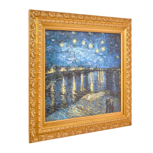 Ornate Framed Starry Night Over the Rhone Canvas Print by Vincent van Gogh 31.75" x 27.62"