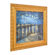 American Art Decor Ornate Framed Starry Night Over the Rhone Canvas Print by Vincent van Gogh 31.75" x 27.62"