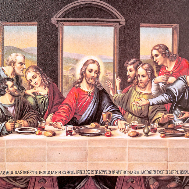 American Art Decor Ornate Framed The Last Supper Canvas Print by Leonardo da Vinci 31.5" x 27.62"