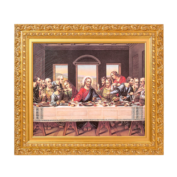 American Art Decor Ornate Framed The Last Supper Canvas Print by Leonardo da Vinci 31.5" x 27.62"
