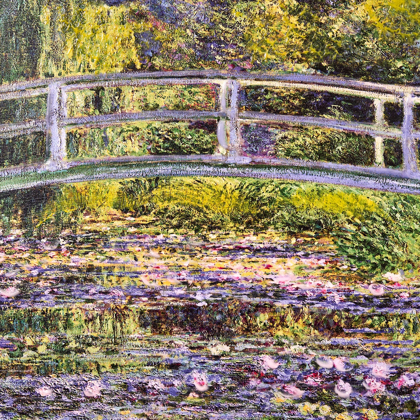 Ornate Framed Water Lilies with Bridge Canvas Print by Claude Monet 22.75" x 18.75"