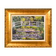 American Art Decor Ornate Framed Water Lilies with Bridge Canvas Print by Claude Monet 22.75" x 18.75"