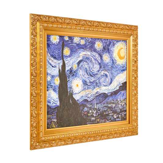 Ornate Framed Starry Night Canvas Print by Vincent van Gogh 27.75" x 31.5"