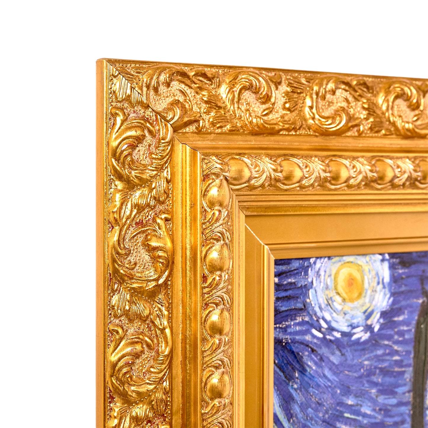 Ornate Framed Starry Night Canvas Print by Vincent van Gogh 27.75" x 31.5"