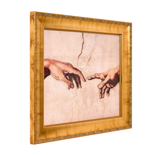 Ornate Framed Creation of Adam Canvas Print by Michelangelo 30.62" x 26.75"