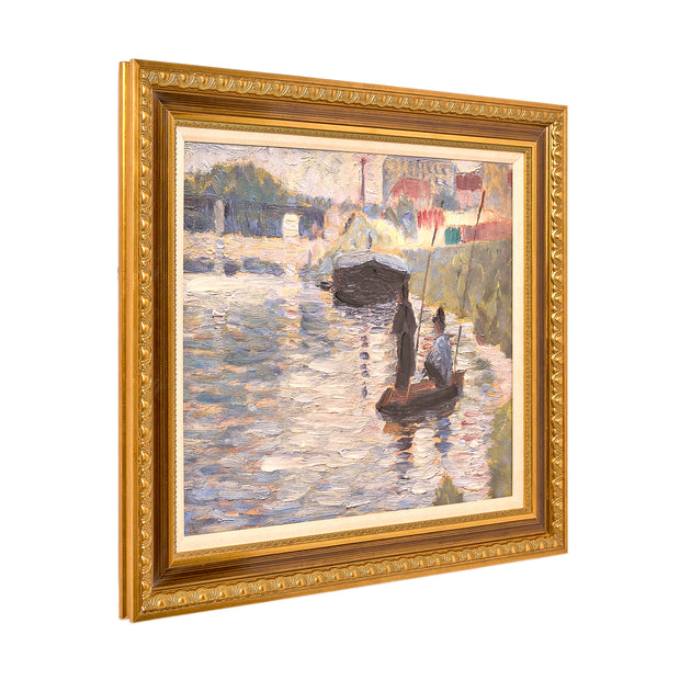 American Art Decor Ornate Framed View of the Siene Canvas Print by Georges Seurat 30.75" x 26.75"