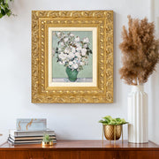 American Art Decor Ornate Framed Roses Canvas Print by Vincent van Gogh 15.25" x 17.25"