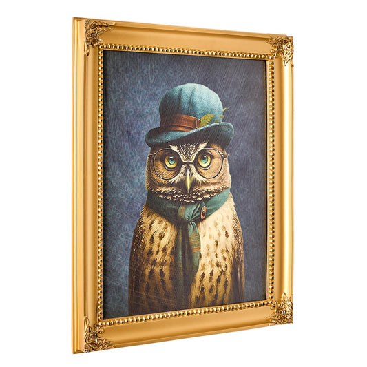 Old Wise Owl Ornate Framed Bar Wall Decor