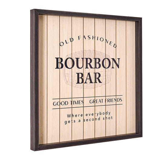 Framed Good Times Bourbon Bar Wall Decor - 18.75" H x 18.75" L x 1.25" D