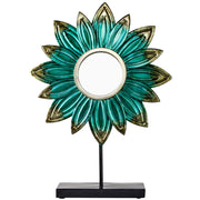 Turquoise Metal Flower Sculpture