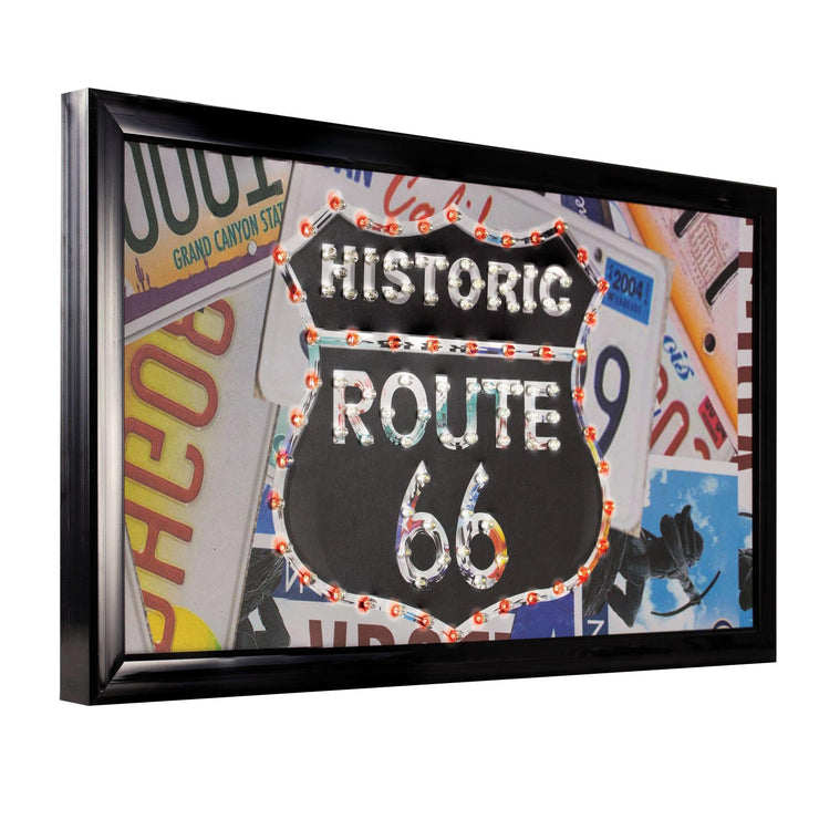 Historic Route 66 Framed LED Sign
