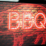 BBQ Pig Framed LED Sign
