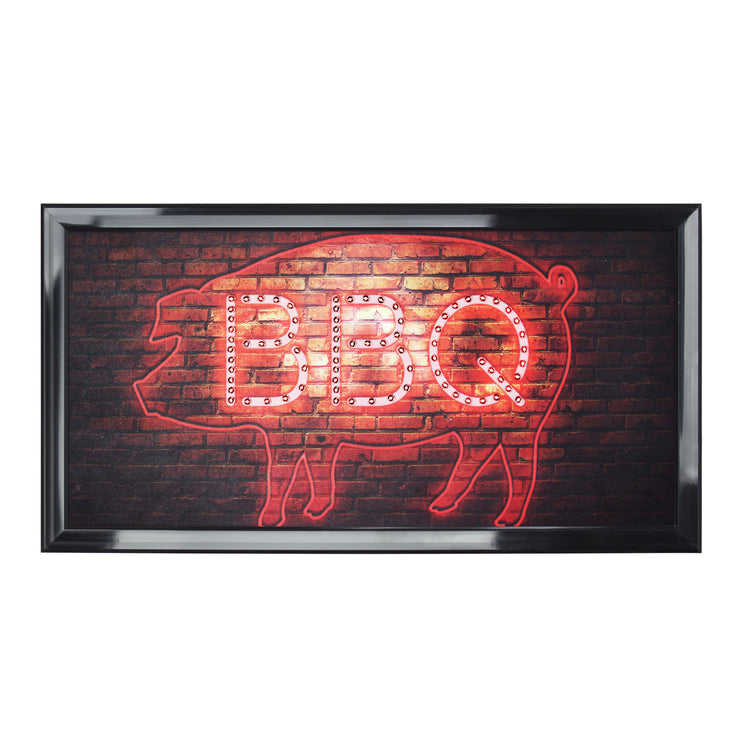 BBQ Pig Framed LED Sign
