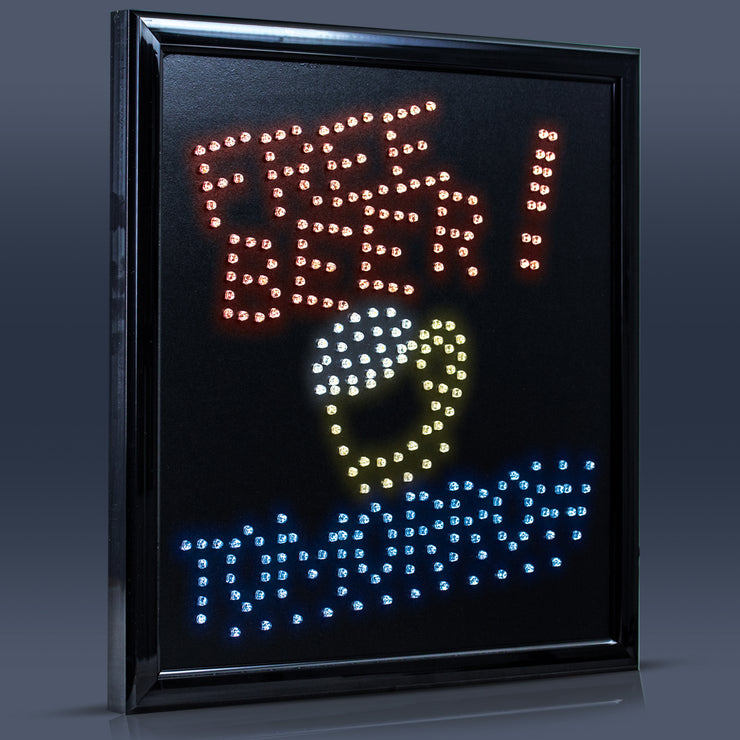 Free Beer Tomorrow Framed LED Sign