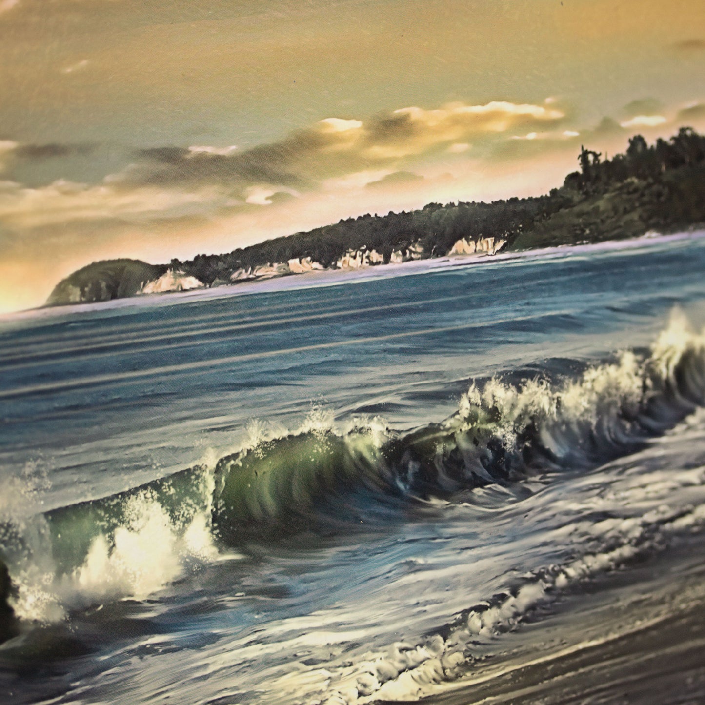 Warm Sunset by Mike Calascibetta Framed Canvas Art