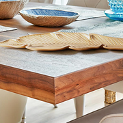 Gold Leaf Wood Tabletop Serving Storage Tray